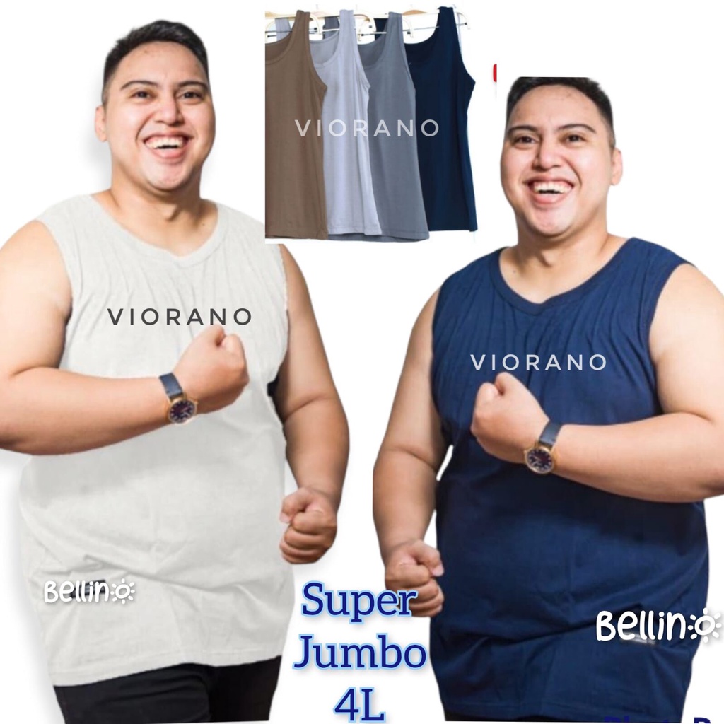 Singlet Cowok Super Jumbo 4L Bahan Premium Adem Tanktop Singlet Unisex XXXL Kaos Singlet Pria Super BIG SIZE Jumbo Tentop Wanita Extra Big Size 4L