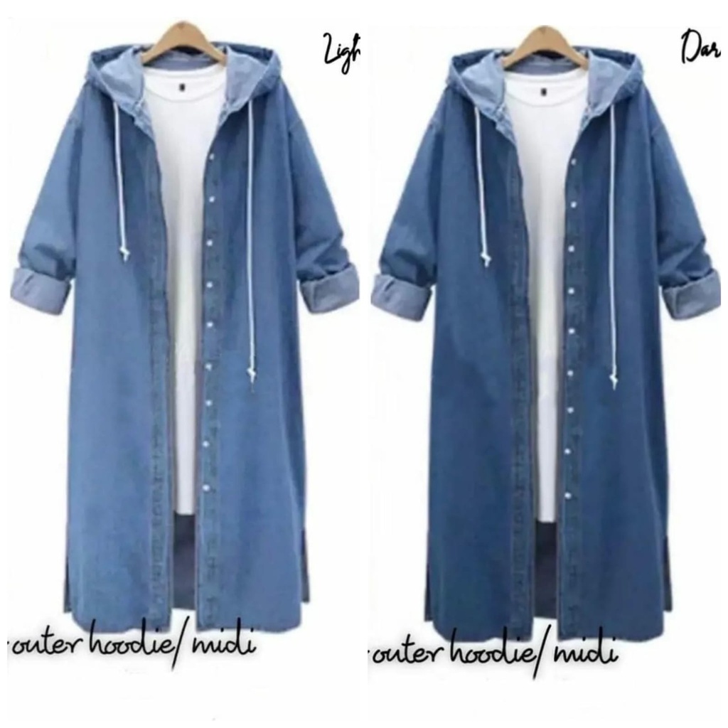 2 UKURAN L DAN XL OUTER HELLY HOODIE PAKAIAN WANITA JEANS WASHED MS ADA VIDEO REAL PICT