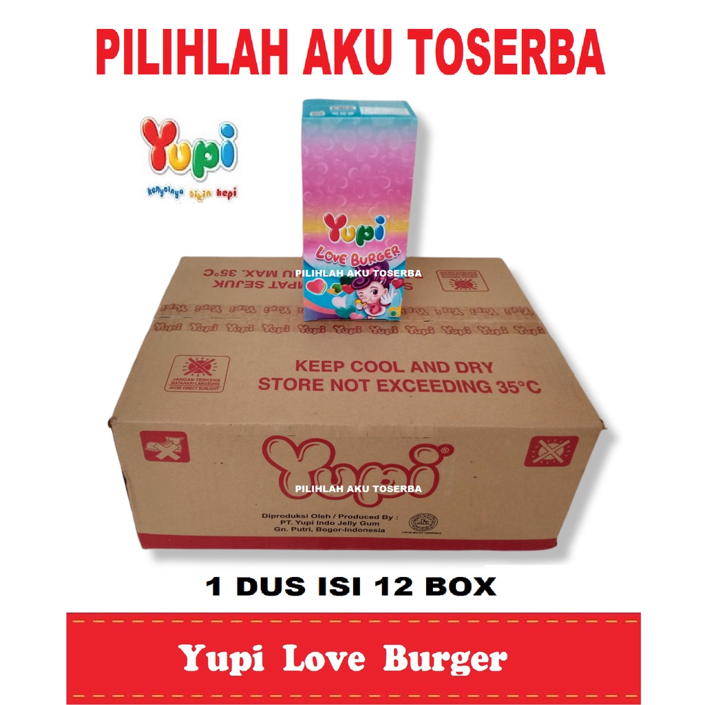 YUPI LOVE BURGER - (HARGA 1 DUS ISI 12 BOX)