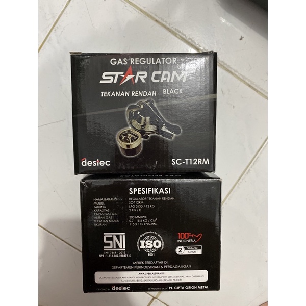 Regulator Gas Starcam Meter Otomatis SC-T12RM / Gas Regulator star cam tekanan rendah black edition