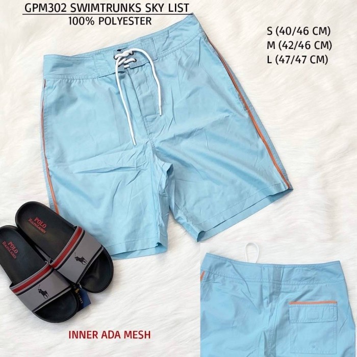 Celana Pendek Celana Pendek Branded Pria - GAP 302 SWIMTRUNKS - Sky Stripe, S (X2S2) Celana Cargo Pe