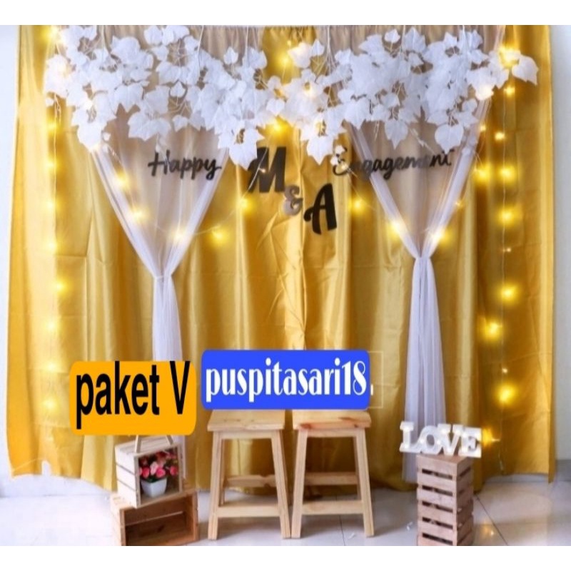 paket V- dekorasi tunangan lamaran aqiqah tedhak Siten syukuran dekor tunangan