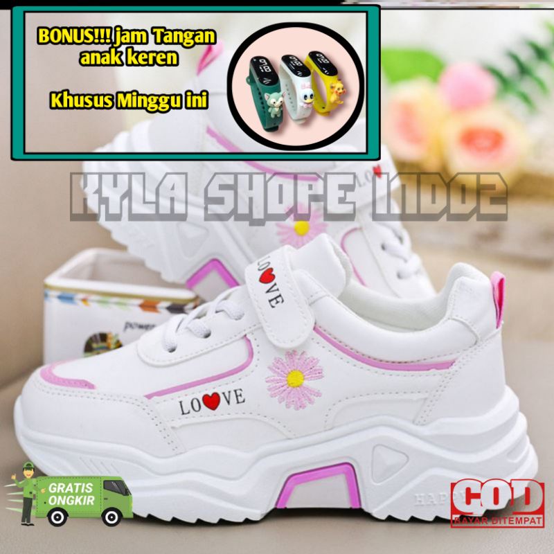 sepatu sneaker anak sekolah perempuan laki laki tk sd smp umur usia 3 4 5 6 7 8 9 10 tahun / sepatu 