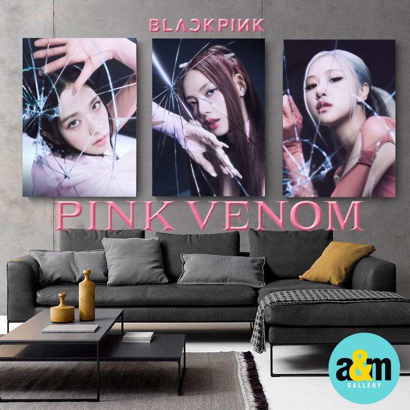 Poster Kayu BLACKPINK PINK VENOM VERSION Hiasan Dinding Kamar K-POP I Pajangan Dinding Kamar K-POP Wall Decor Kamar - A&amp;M