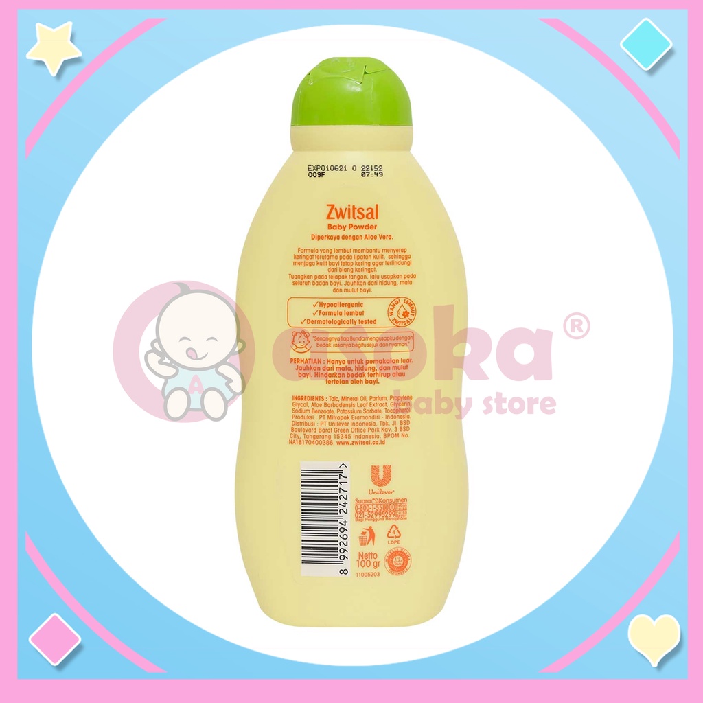 Zwitsal Baby Powder Aloe Vera 300gr ASOKA