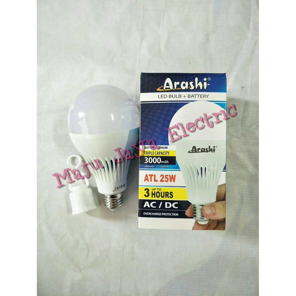 Jual Bohlam Lampu LED Darurat Emergency Arashi 25 W Watt 25W Gantung Litium LS1