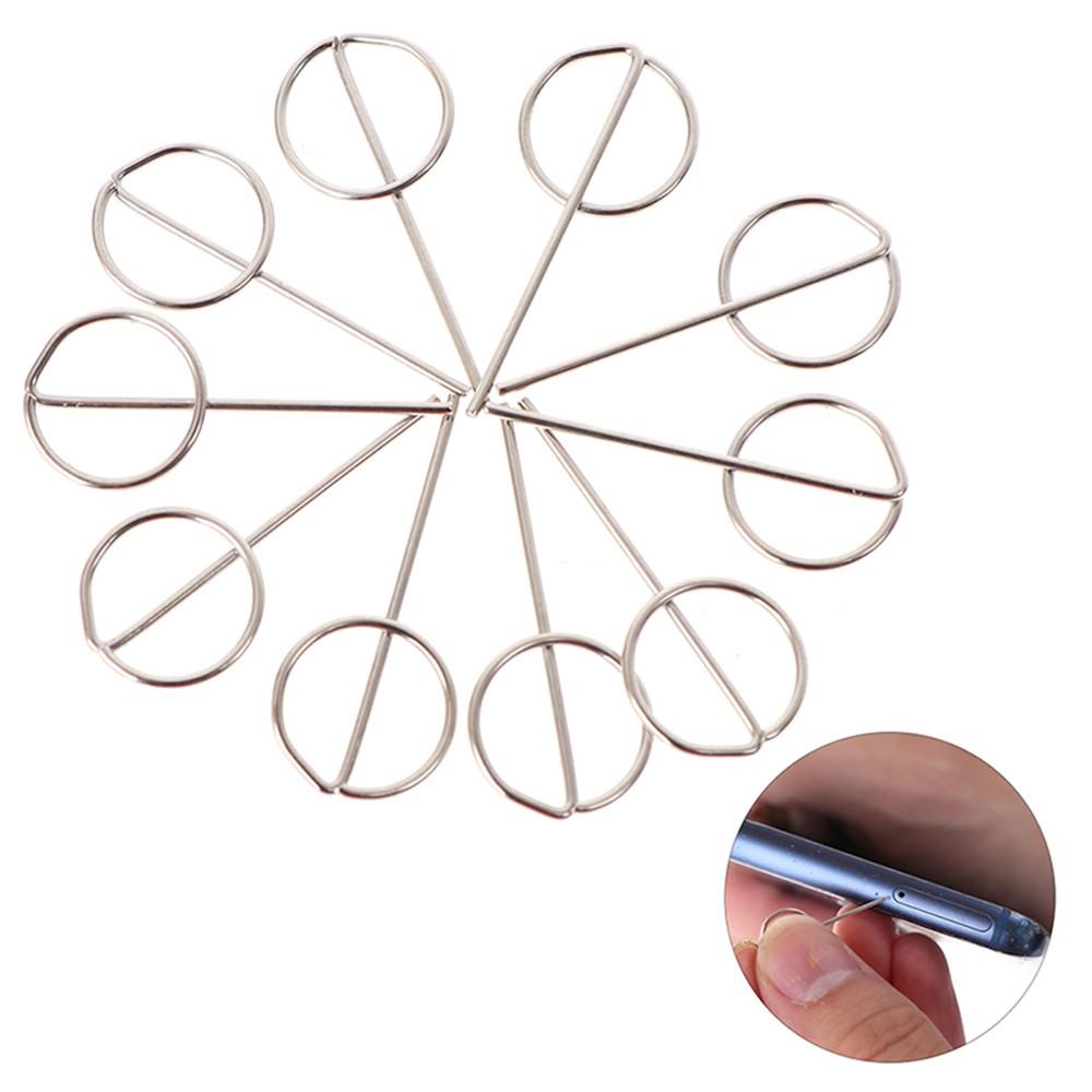 ELEGANT Universal Eject Pin 10pcs/pack Removal Card Pin Sim Card Tray Ejector Stainless Steel Pin Ejecting Metal Phone Use Tools Smartphone Mobile Phone Card Needle