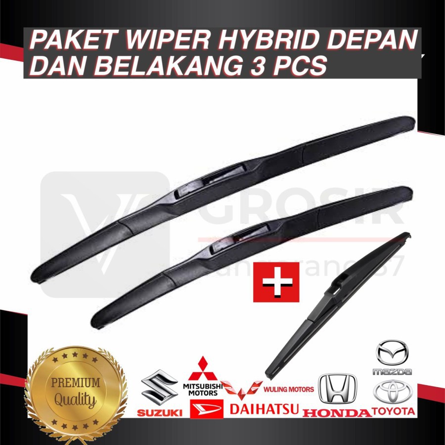 Jual Paket Wiper Apv Arena Gx Depan Belakang Hybrid Blade Pcs Shopee Indonesia