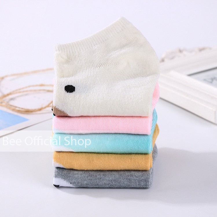 BEE - Kaos Kaki Motif Beruang Cute Kaoskaki Pendek Socks Fruit Fashion Wanita Korea Import SC 17-5