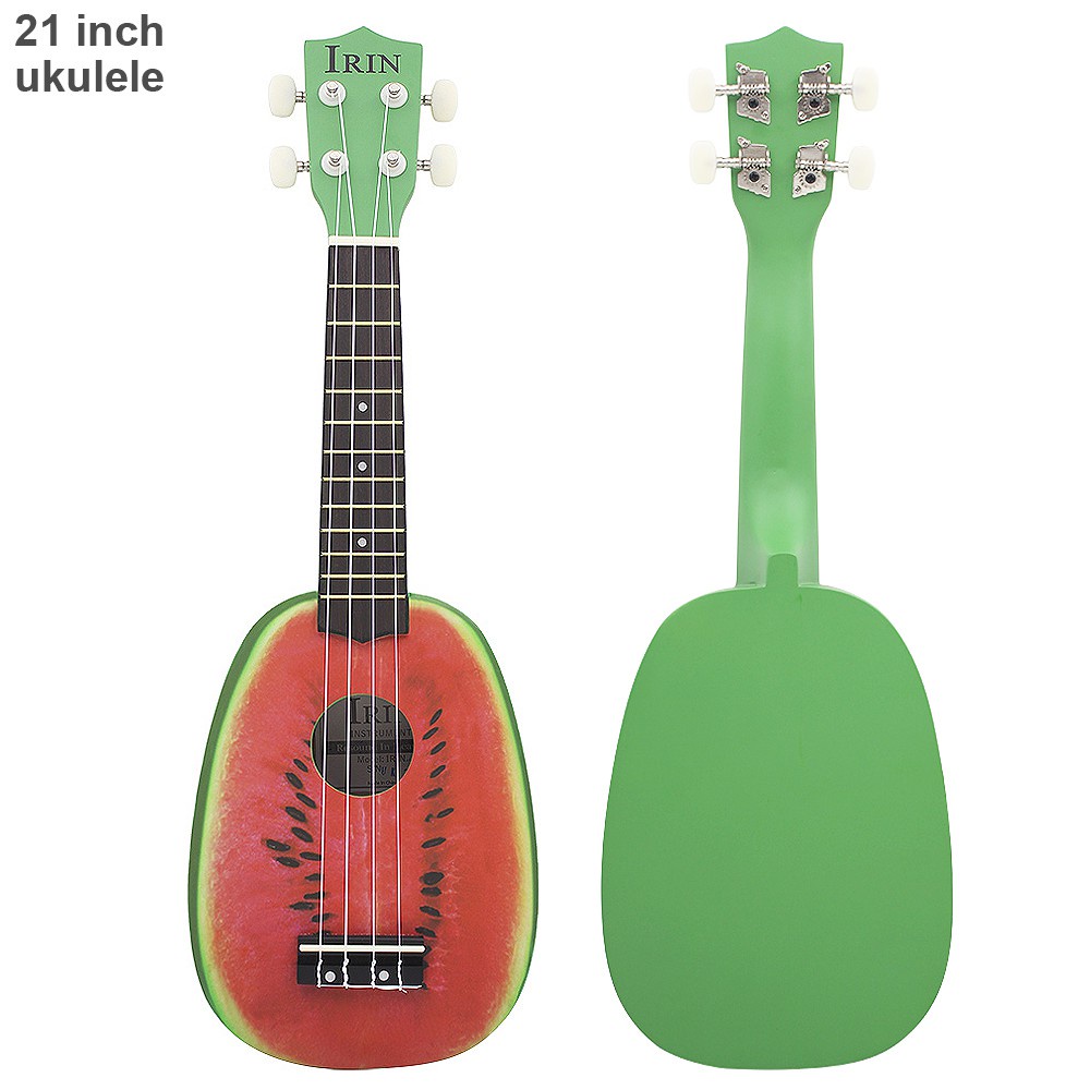 Instrumen Musik Gitar Hawaii Ukulele Soprano 12 Fret Bentuk Nanas Semangka Ukuran 21 Inci