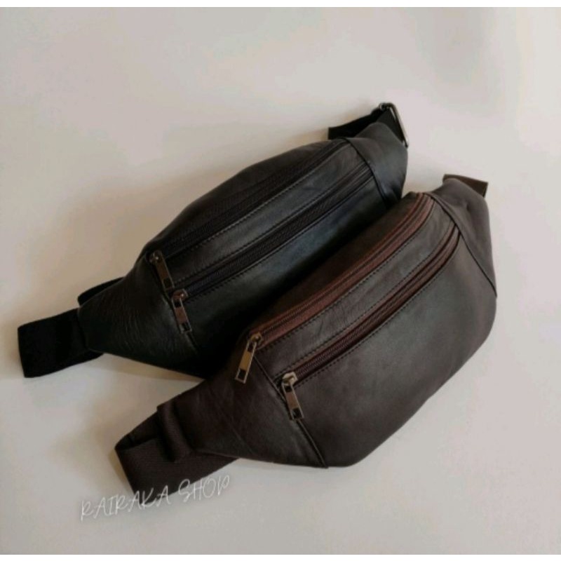 Tas Slempang Kulit Asli Tas Selempang Pria Waistbag Tas Pinggang Pria New