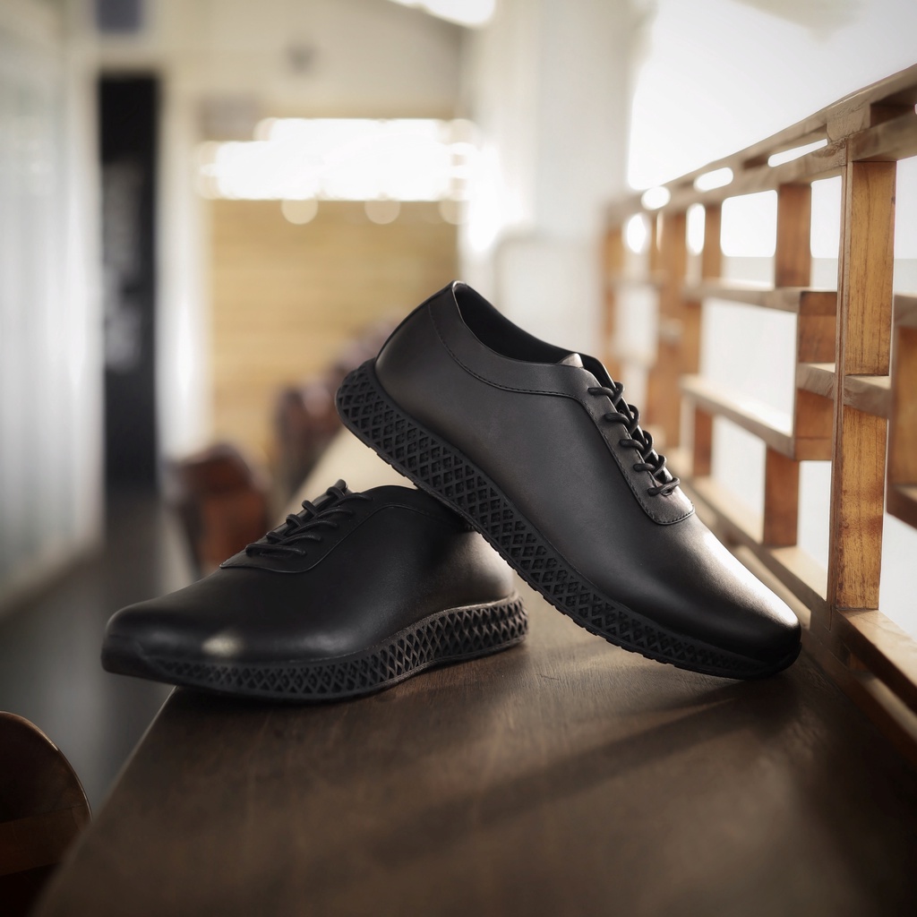 Neil Black | Sepatu Kulit Asli Pantofel Casual Pria Cowok Derby Oxford Original | FORIND x Kenzio