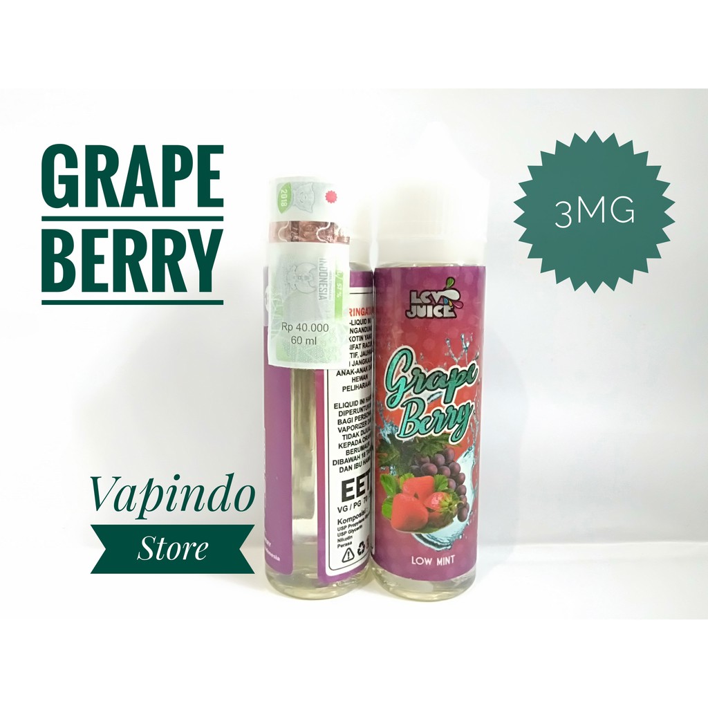 LCV GRAPE BERRY 60ML 3MG BY KING BREWERY PREMIUM E LIQUID VAPE VAPOR