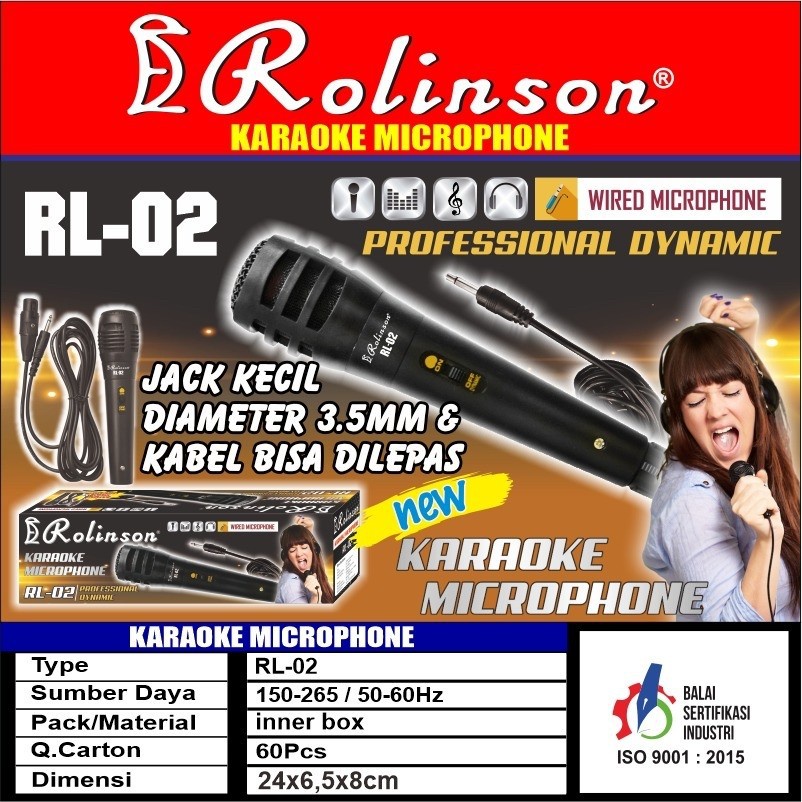 Mic Jack Kecil RL-02 Karaoke Microphone