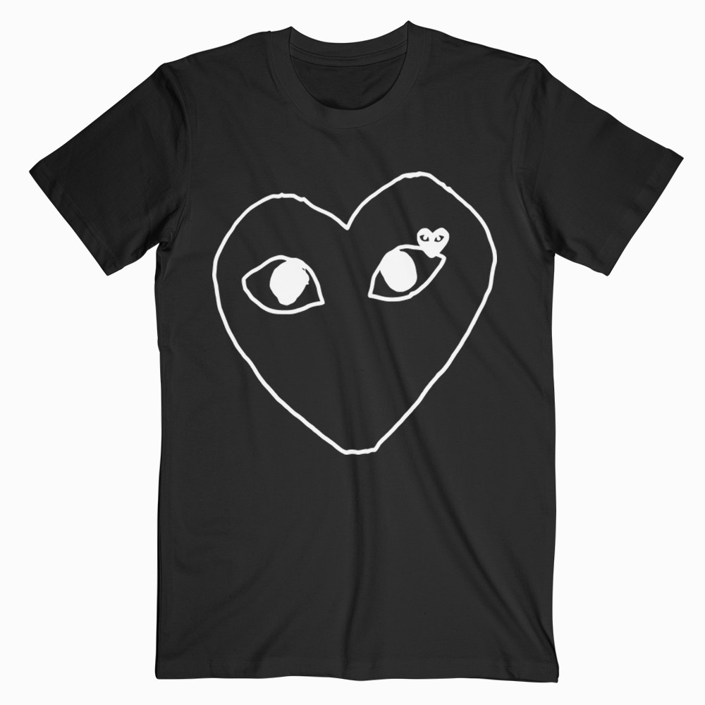 Kaos Heart T-Shirt Front Black Big Size M L XL XXL XXXL XXXXL XXXXXL Jumbo