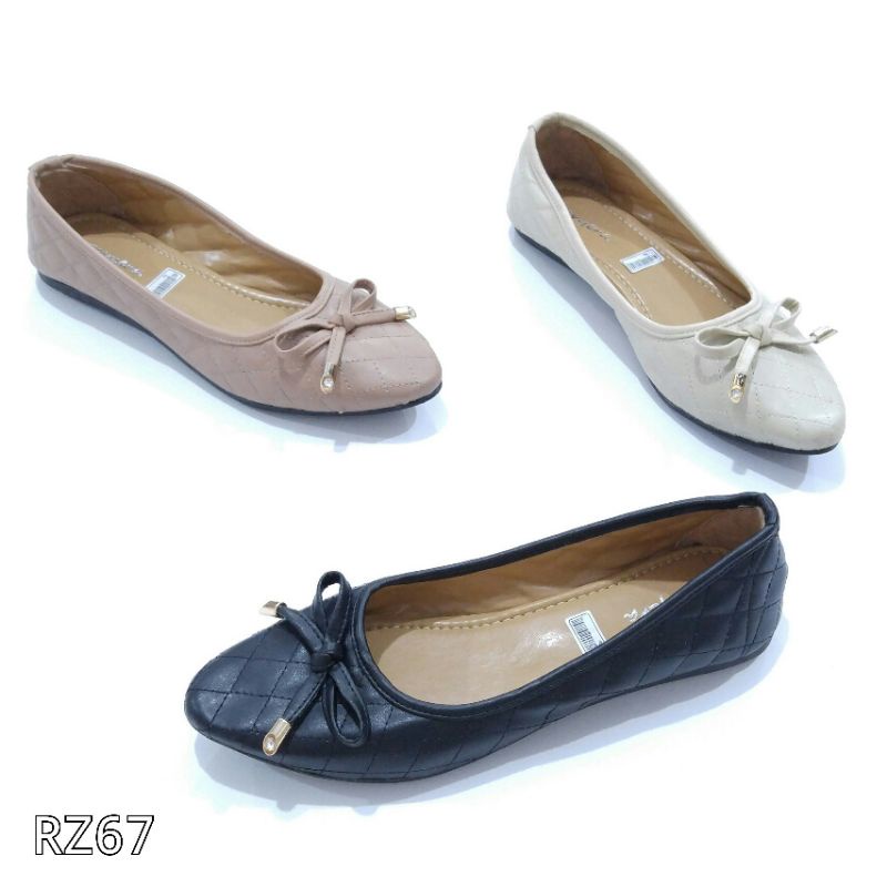 Borneo Sepatu Wanita Slip on Flat Flatshoes Bahan Sintetis Premium RZ67 by Xavyera