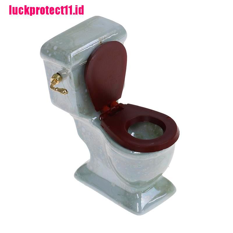 Lucktoy Mainan Miniatur Bathtub / Toilet / Wastafel Bahan Porselen Warna Hijau Untuk Aksesoris Rumah Boneka 1: 12