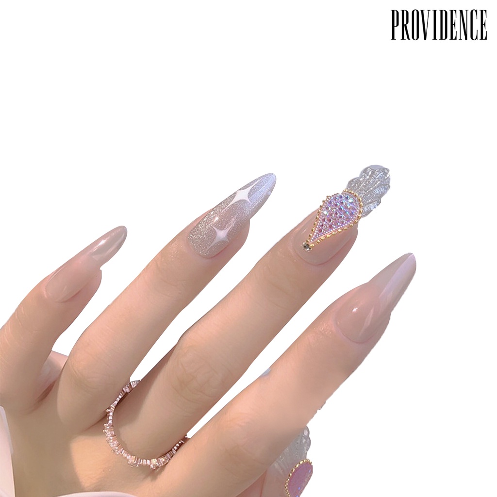 Providence 2Pcs / Set Rantai Manik Metal Untuk Dekorasi Nail Art / Manicure DIY