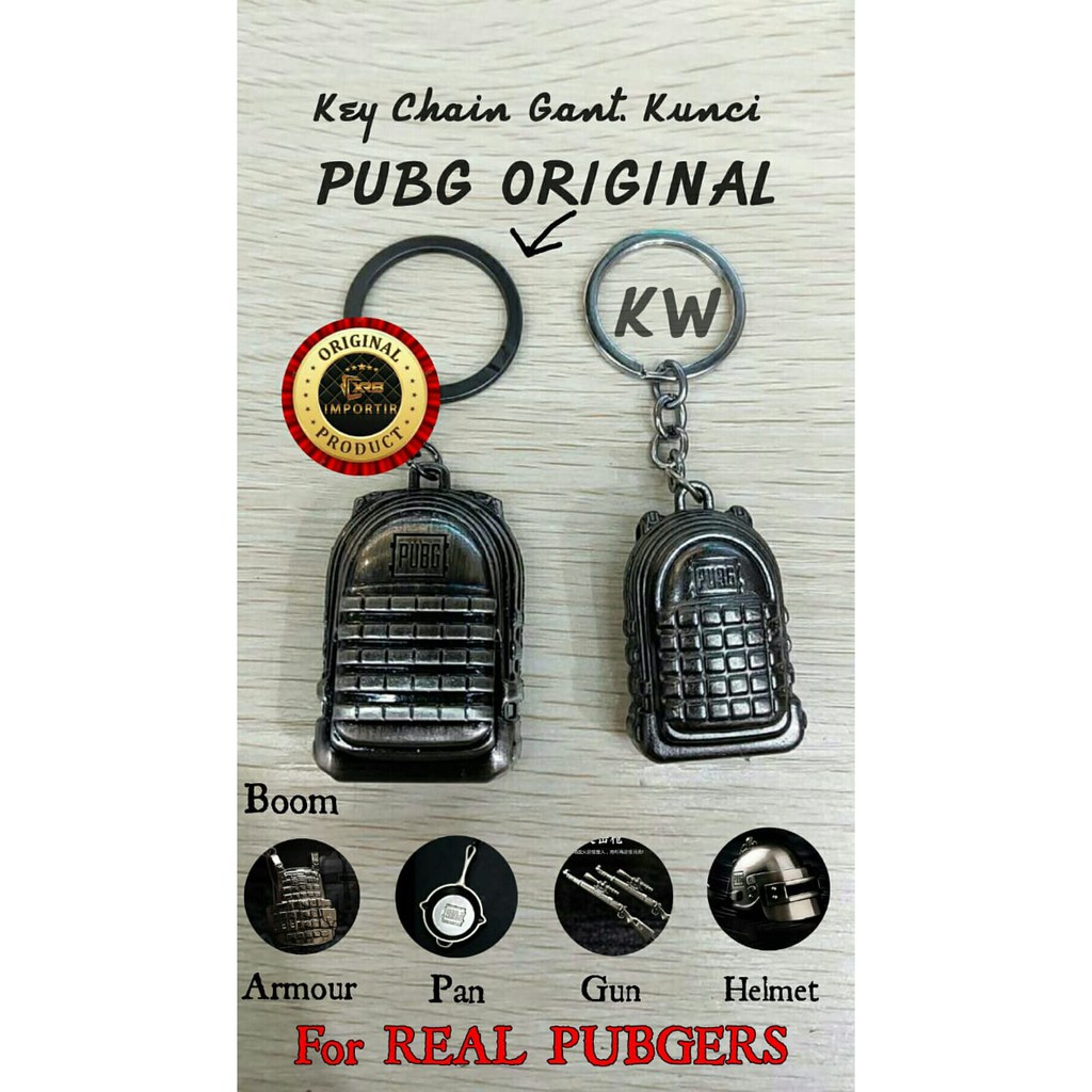 KEY CHAIN PUBG ORIGINAL Gantungan Kunci Fashion Gamers H Aksesoris Bom Armour Pan Gun Trigger Helmet