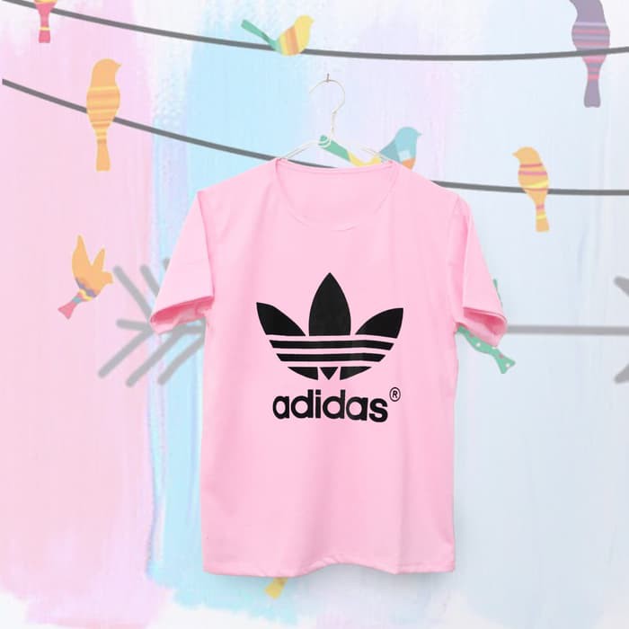 Tumblr Tee / T-Shirt / Kaos Wanita Lengan Pendek Adidas Warna Pink