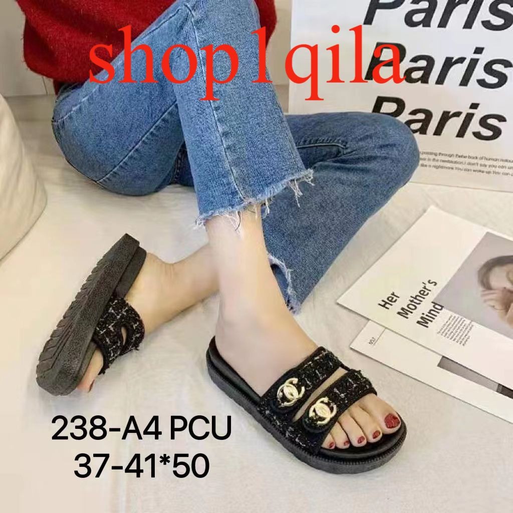 SANDAL WEDGES DEWASA DOUBLE STRAP  BALANCE &amp; ALINA 238-3 (36-40) HIGH CLASS, SANDAL PEREMPUAN BERKUALITAS