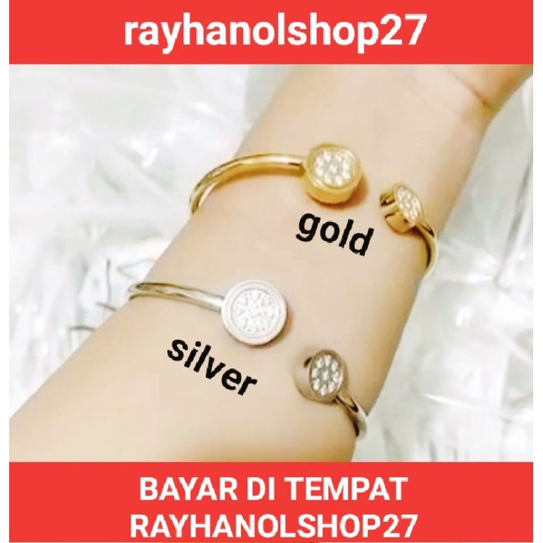 TERBARU RO-27 PERHIASAN WANITA DEWASA DAN REMAJA, GELANG TANGAN TITANIUM KESEHATAN, ANTI PUDAR ANTI KARAT, NYAMAN DI PAKAI SETIAP SAAT, TERSEDIA PILIHAN WARNA GOLD DAN SILVER