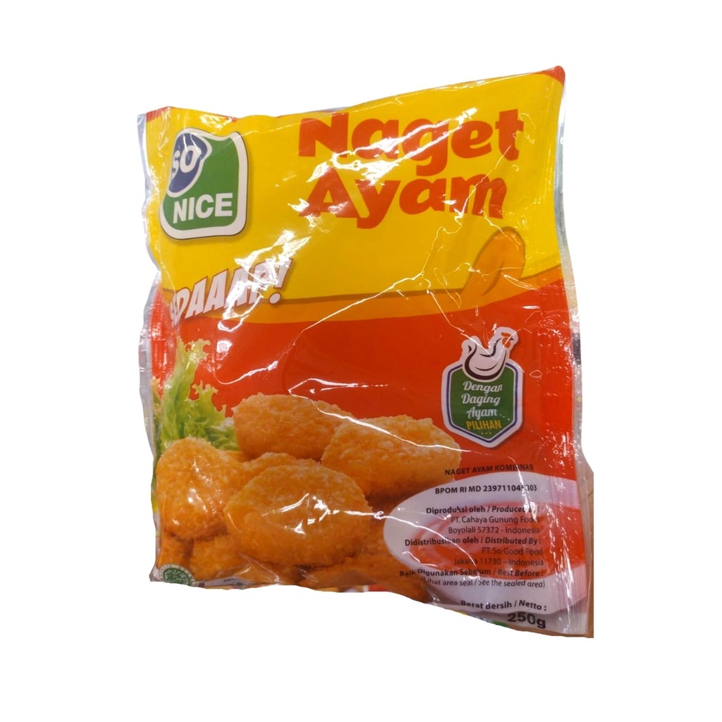 

[FRESH MARKET] Nugget So Nice Naget Ayam Chicken Bulat 250gr Instan Semarang