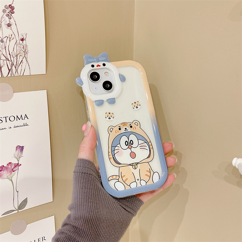 Soft Case Pelindung Kamera Motif Kartun Monster Kecil Tahan Banting Untuk iPhone 14 13 12 11 Pro Max X Xr Xs Max 7 8 6 6s Plus SE 2020