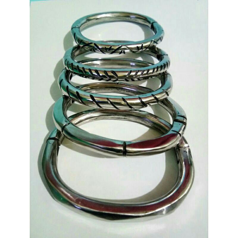 Gelang Besi Pria Stainless Steel Model Slot Anti Karat
