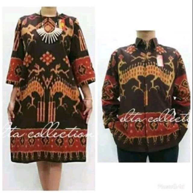Baju couple tenun jepara motif etnik sumba termurah