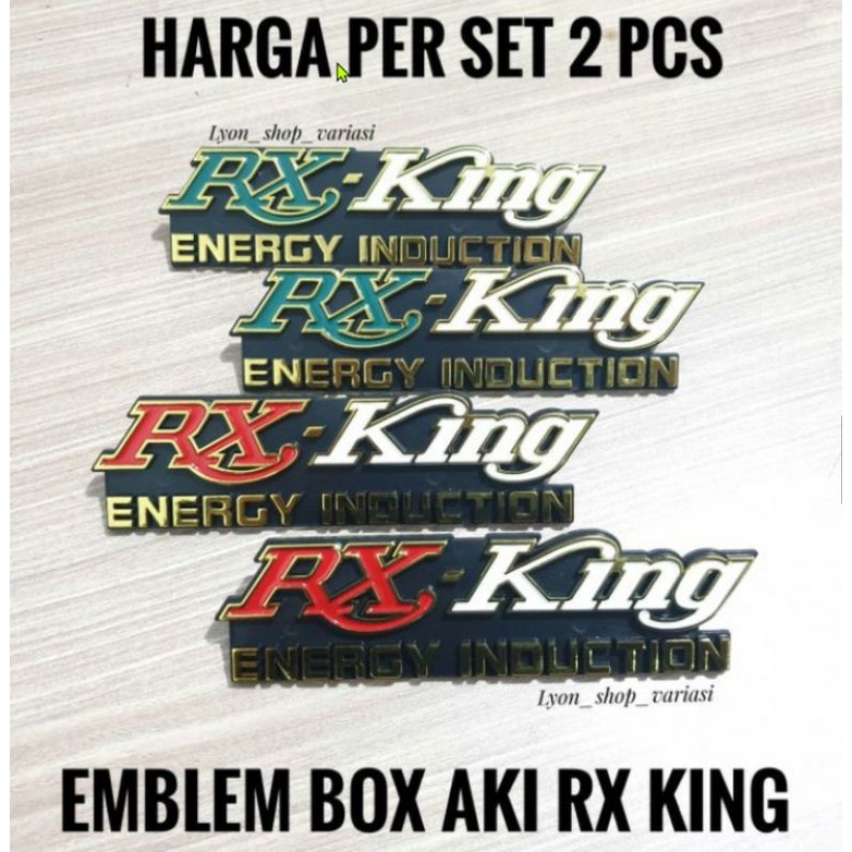 logo emblem box aki Yamaha rx king logo emblem RX-King harga sepasang