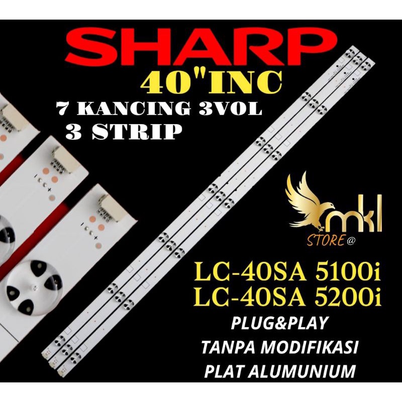 BACKLIGHT TV LED 40" INCH 7KANCING 3VOL LC-40SA5100i-LC-40SA5200i BACKLIGHT TV LED SHARP 40" INCH