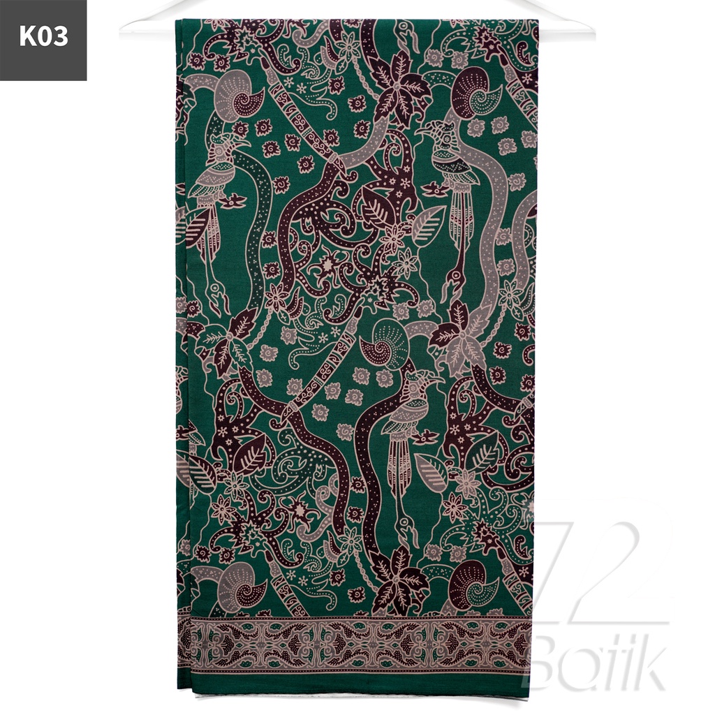 KAIN BATIK PREMIUM Bahan Katun Motif Burung Asmat Warna Hijau 721778 Cap 72 Jarik Jarit Samping Kebat Panjang Batik Katun Modern Premium Bahan Seragam Batik Pernikahan Kantor Keluarga Murah Kamen Jadi Batik Bali Lembaran