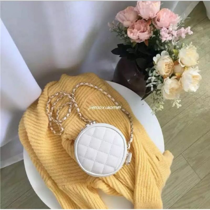 Tas MARINKA Tas Selempang Wanita Bulat Tali Rantai / Slingbag Lucu Berkualitas