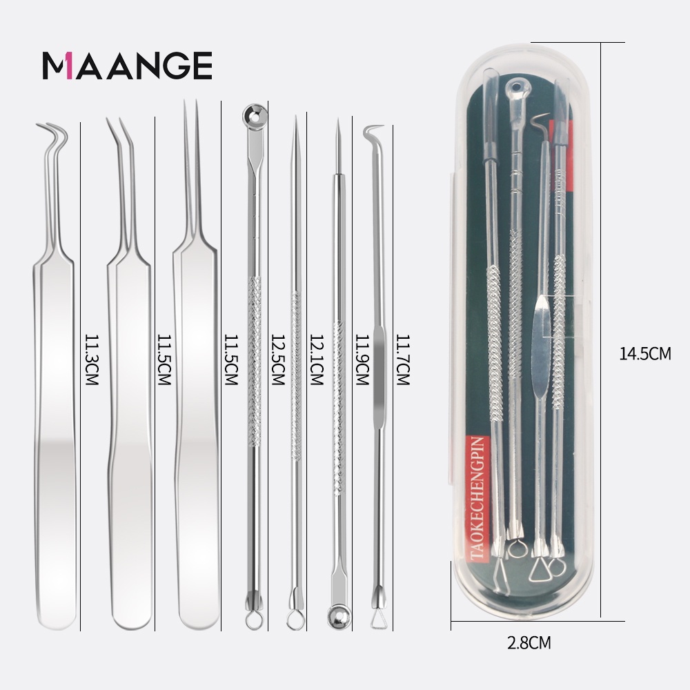 MAANGE 7 Pc/Set Komedo Jerawat Penghilang Jerawat Pinset 3044