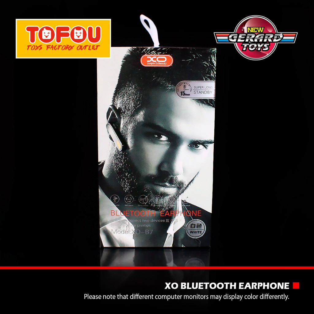 XO Bluetooth Handsfree Earphone B7 White Original Murah