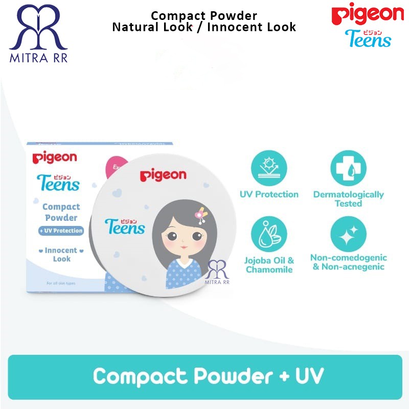 PIGEON TEENS Compact Powder Natural Look / UV Protection Innocent Look – Bedak Padat Remaja 14gr