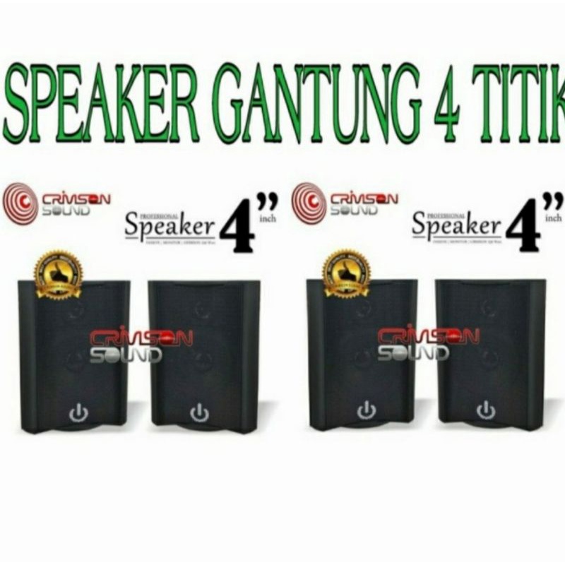 Paket Sound ruangan Cafe Dan restoran Speaker 4 Inch Crimson Cr 402 ( Terima Intalasi )