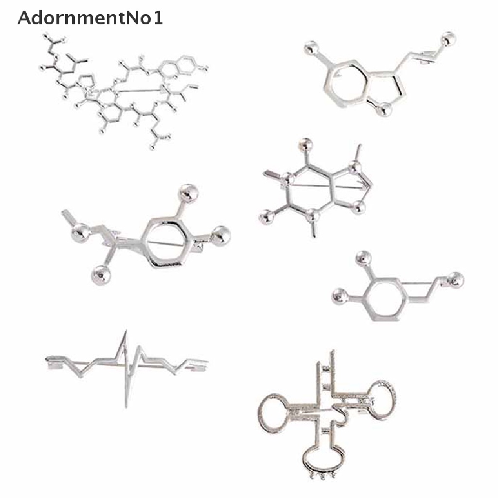 (AdornmentNo1) Pin / Bros Enamel Struktur Kimia Untuk Aksesoris Pakaian / Topi / Tas