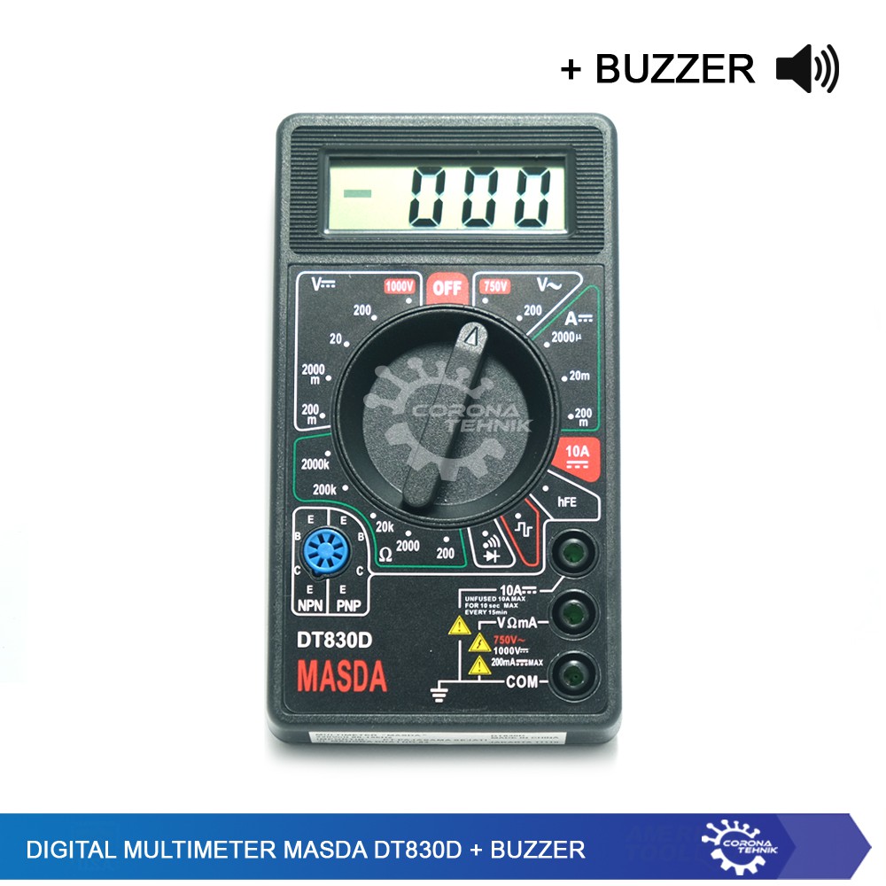 Digital Multimeter Masda DT830D + Buzzer