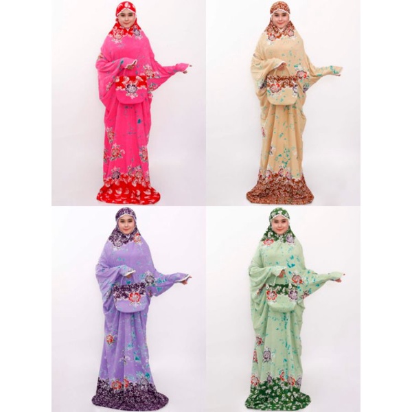 Mukena Dewasa Jumbo Lajuran Warna Soft Bahan Rayon Samitex Super