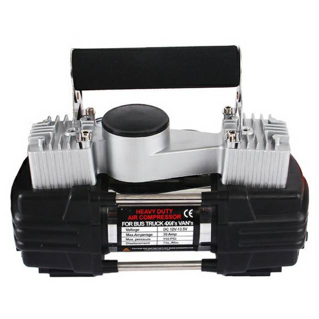 Pompa Angin Ban Dobel Piston Heavy Duty 12 volt DC 100psi