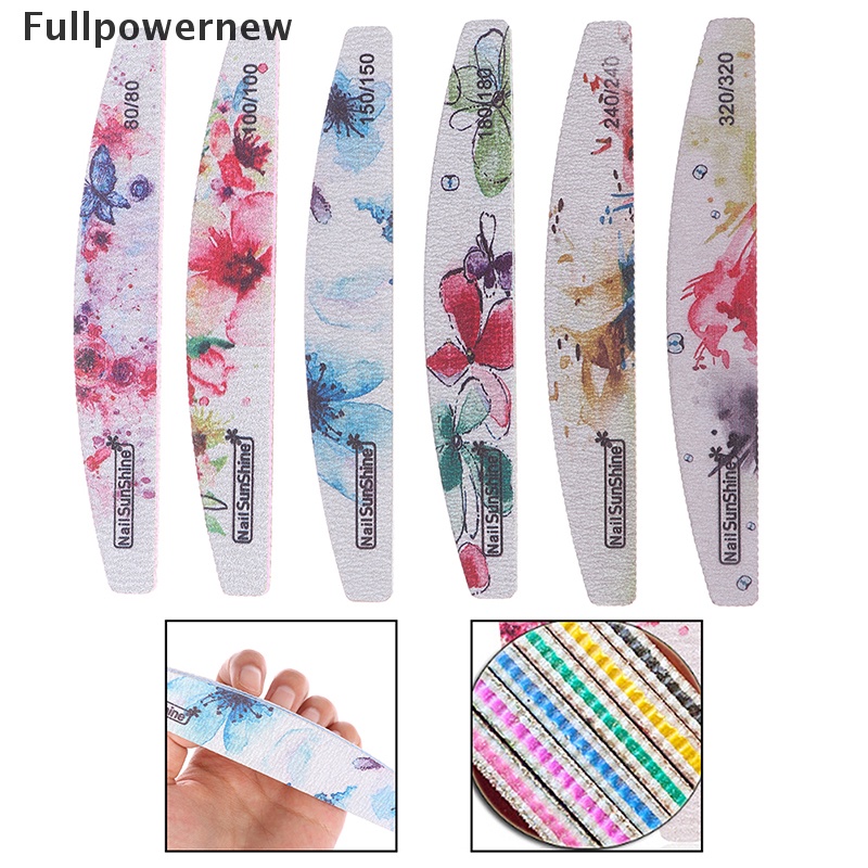 [FULL] 6Pcs Sandpaper Nail File Sanding Buffer Block Washable Nail Files Pedicure Tool