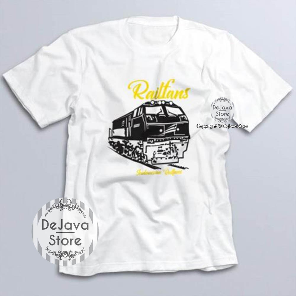 Kaos Distro Railfans Pecinta Kereta Api Indonesia - Baju KAI Lokomotif CC203 Indonesia Premium -4288-3