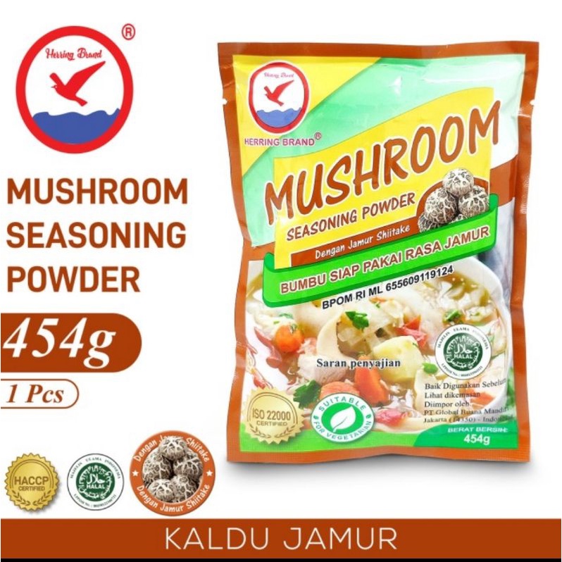 Herring brand Mushroom Seasoning powder / kaldu rasa jamur shitake 454gr