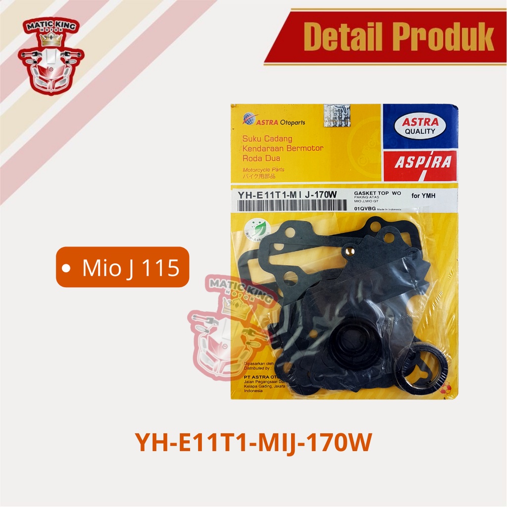 Paking gasket topset Yamaha Mio J Soul GT Fino X-Ride 115 asli ASPIRA YH-E11T1-MIJ-170W