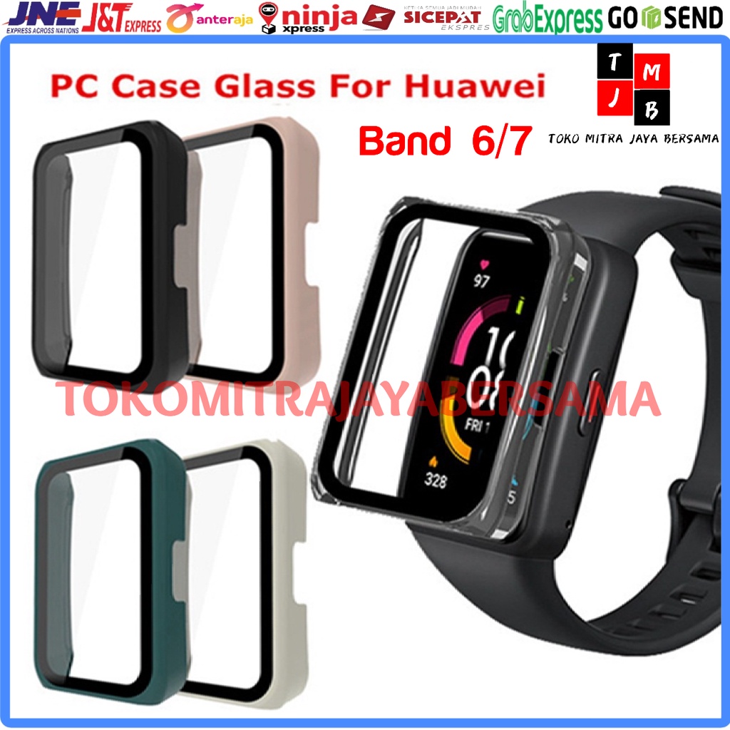 BUMPER TEMPERED GLASS PELINGDUNG JAM LAYAR JAM HUAWEI HONOR BAND 7 HIGH QUALITY FULL COVER