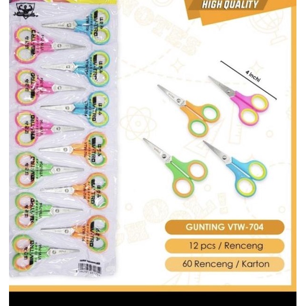

♞ Harga untuk 1 renteng=12 pcs Gunting kecil warna / pemotong /scissors ➩