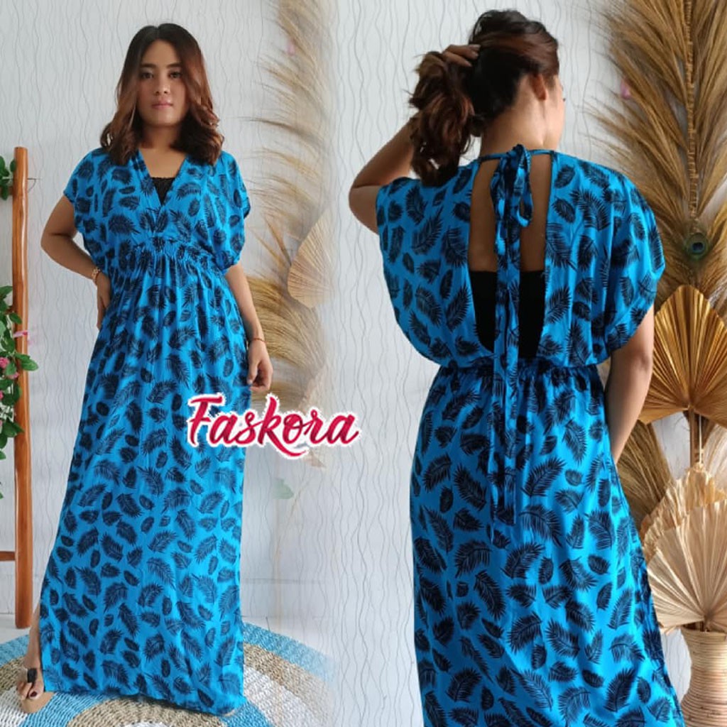 Maxi Dress Jumbo Ld 120 / Dress Panjang Wanita Casual Dress Laura / Dress Lengan Pendek Wanita Jumbo