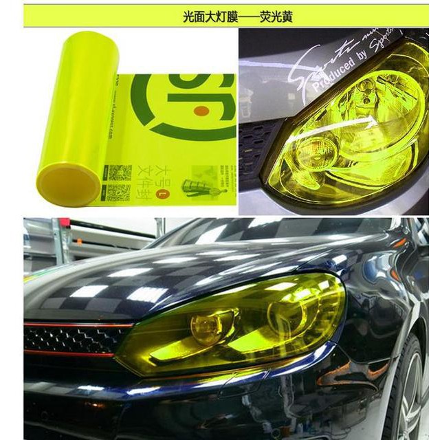 Stiker Lampu Smoke Hybrid Gossy KUNING STABILO Hybrid HaedLAMPU LEBAR 30CM PANJANG 100CM DAN 50CM